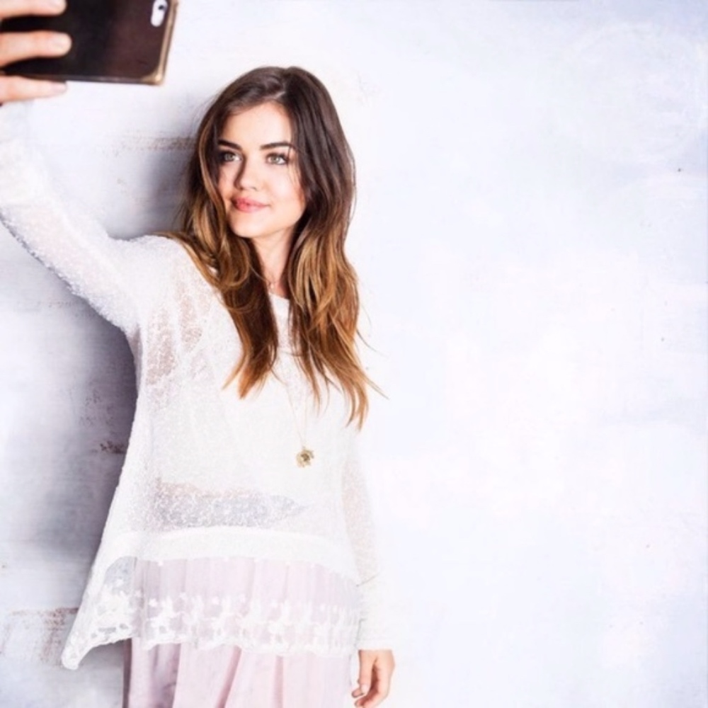 Hollister Lucy Hale Collection Lacy Knit Sweater - Picture 2 of 4